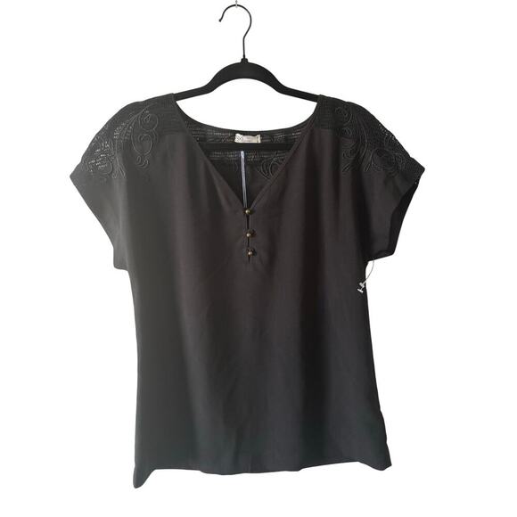 GF Collection Black Blouse - Picture 1 of 4